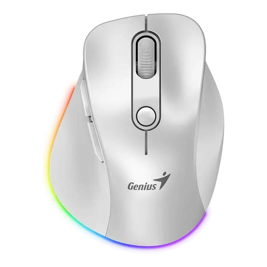 Genius Ergo 9000S Pro Wireless Bluetooth Rechargeable Mini Ergo Silent Mouse Silver 31030039402