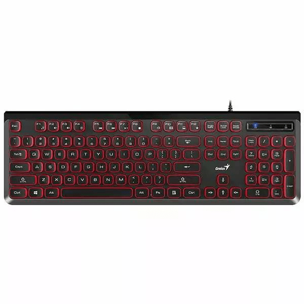 Genius SlimStar 260 Wired USB Multimedia Keyboard – Black/Red 31310013402