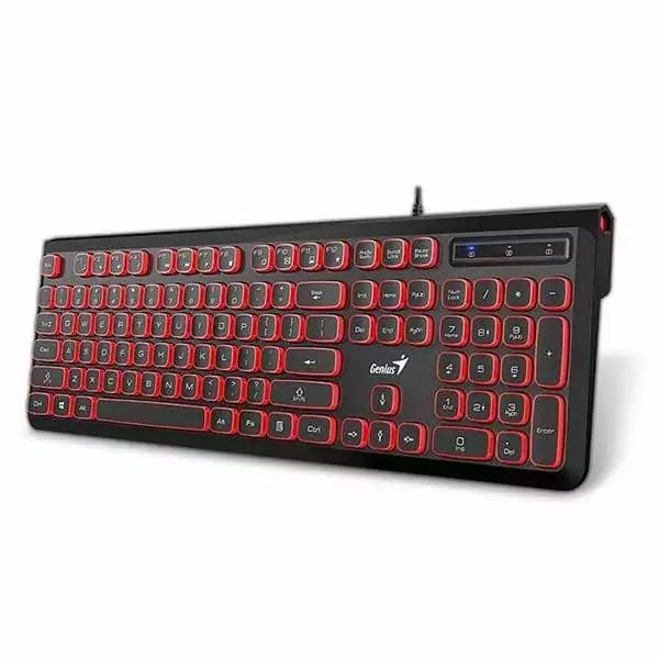 Genius SlimStar 260 Wired USB Multimedia Keyboard – Black/Red 31310013402