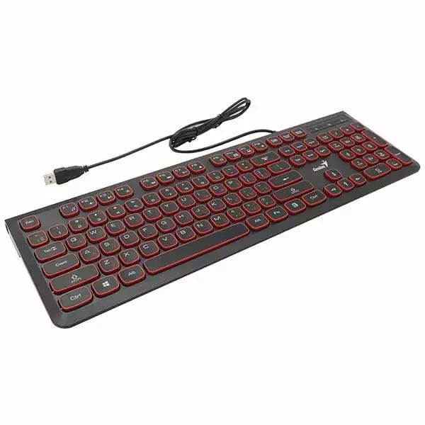 Genius SlimStar 260 Wired USB Multimedia Keyboard – Black/Red 31310013402
