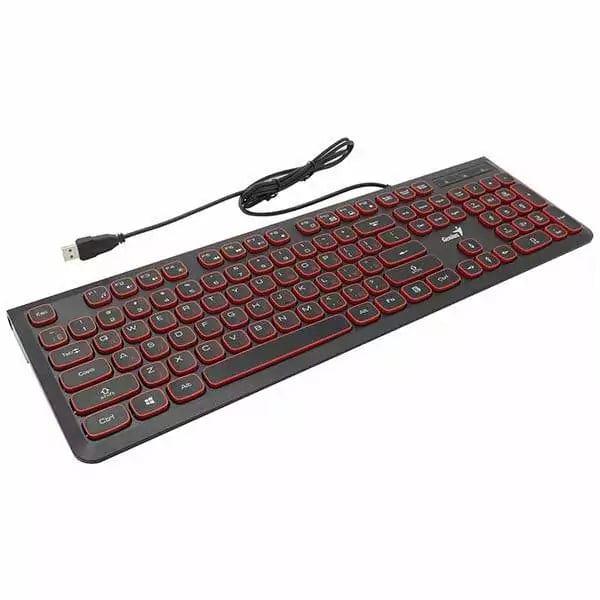 Genius SlimStar 260 Wired USB Multimedia Keyboard – Black/Red 31310013402