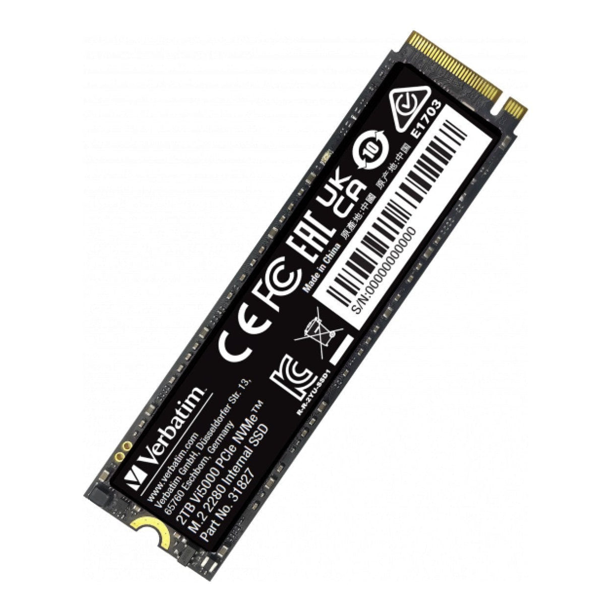 Verbatim Vi5000 2TB M.2 2280 PCIe Gen 4x4 NVMe Internal SSD 31827