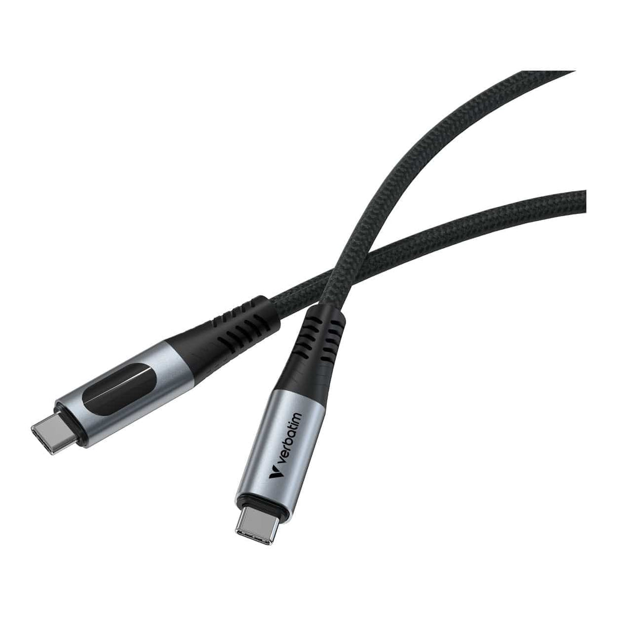 Verbatim 1.2m USB-C to USB-C 100W Sync & Charge Cable with Power Display Black 61848