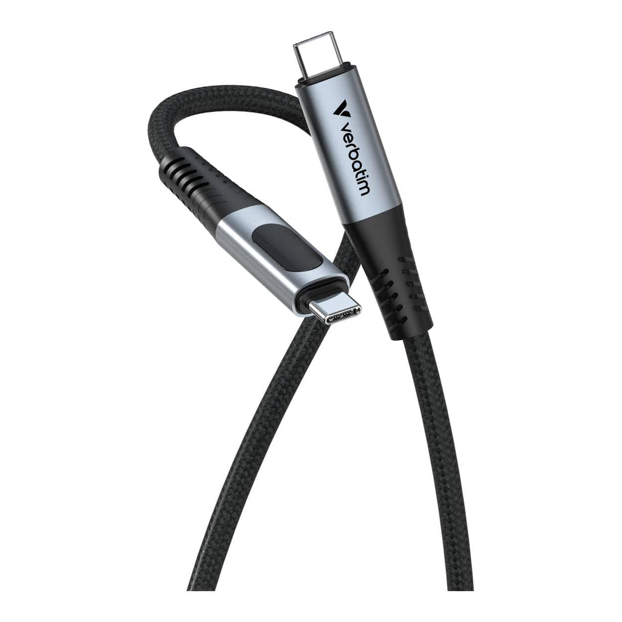 Verbatim 1.2m USB-C to USB-C 100W Sync & Charge Cable with Power Display Black 61848