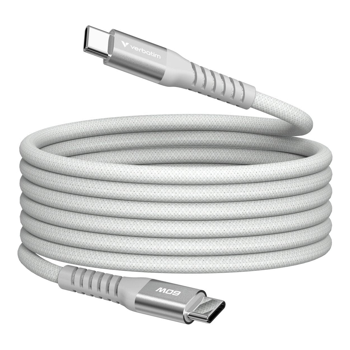 Verbatim 1.2m USB-C to USB-C 60W Sync and Charge Magnetic Cable Grey 38150