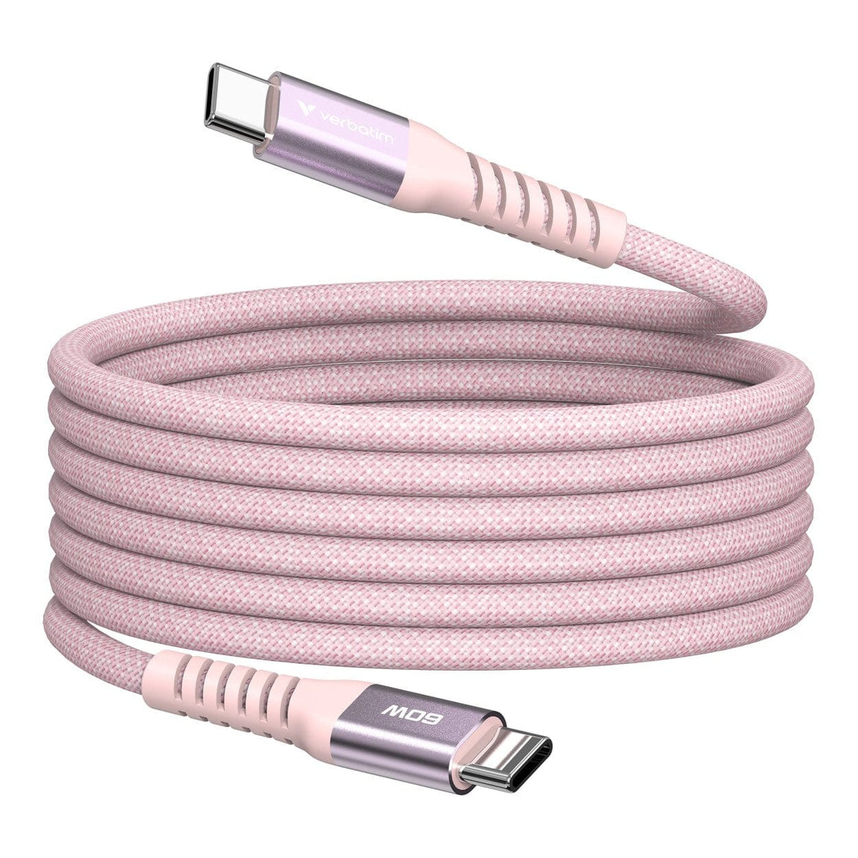 Verbatim 1.2m USB-C to USB-C 60W Sync and Charge Magnetic Cable Pink 31853