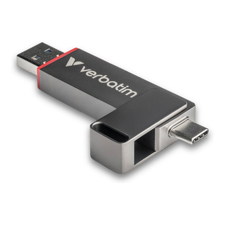 Verbatim Dual QuickStick 128GB USB Flash Drive Grey 32040
