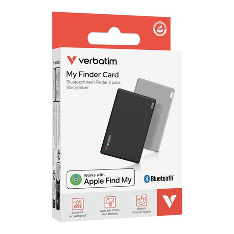 Verbatim My Finder Card Bluetooth Tracker 2-pack Black Silver 32140