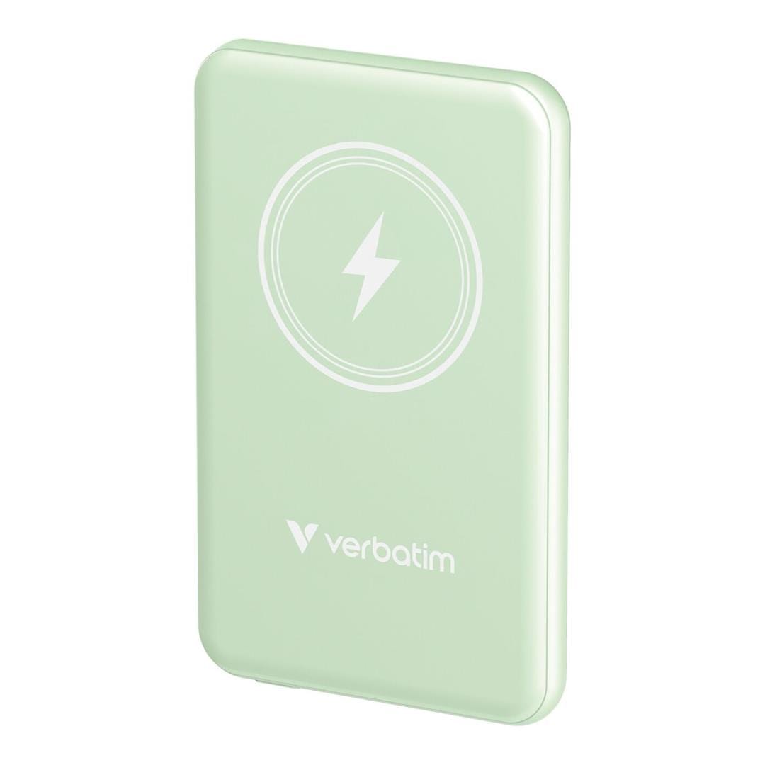 Verbatim 5000mAh Charge n Go Magnetic Wireless Power Bank Green 32241