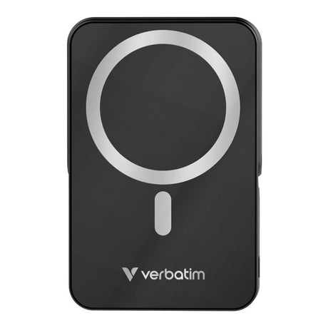 Verbatim Charge n Go 10,000mAh Magnetic Wireless Charging Power Bank Glass with Stand Black 32264