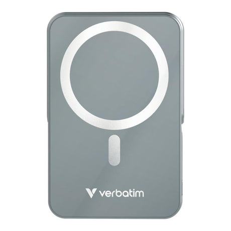 Verbatim Charge n Go 10,000mAh Magnetic Wireless Charging Power Bank Glass with Stand Grey 32268