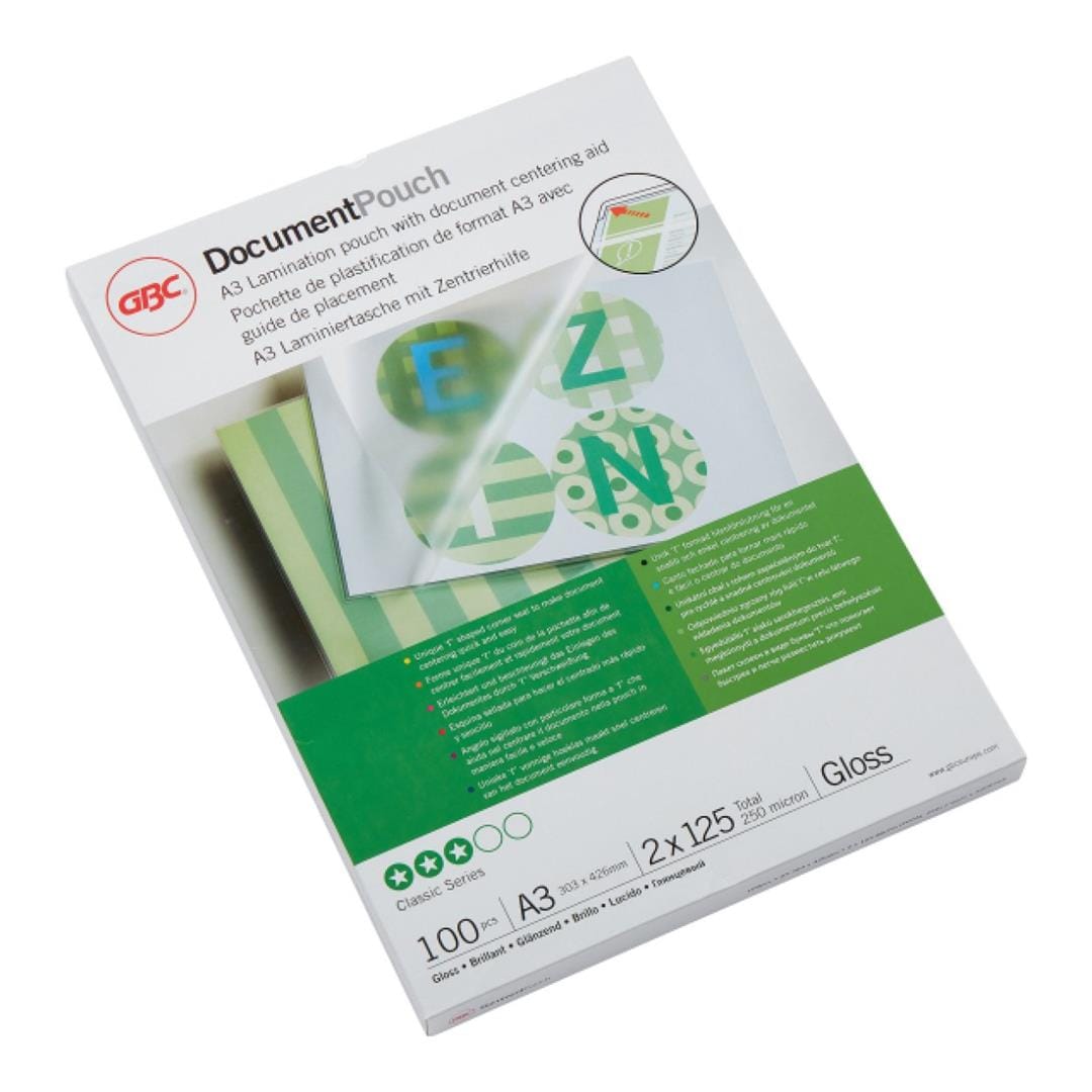 GBC Gloss A3 Document Pouch 100-pack - 250 Micron 330014
