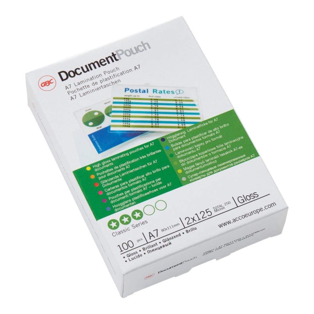 GBC A7 250 Micron Laminating Pouch 100-pack 340230