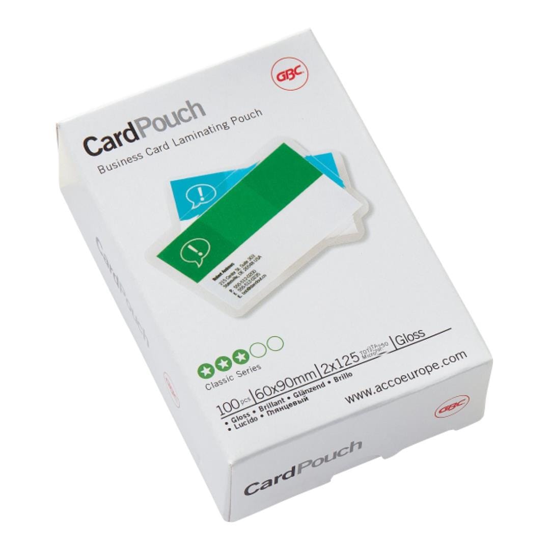 GBC 250 Micron Business Card Lamination Pouch 100-pack 340370
