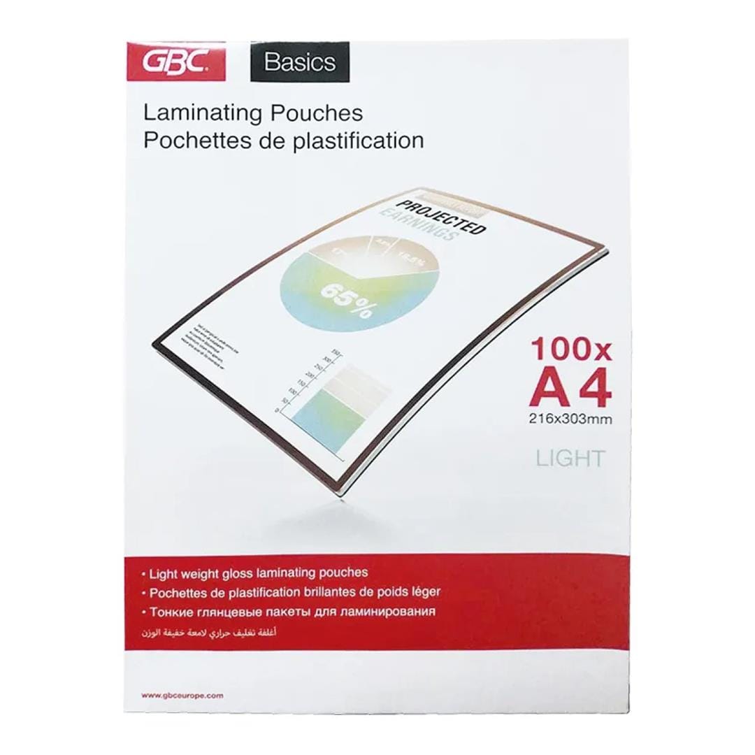 GBC A4 150 Micron Light Laminating Pouch 100-pack 340811