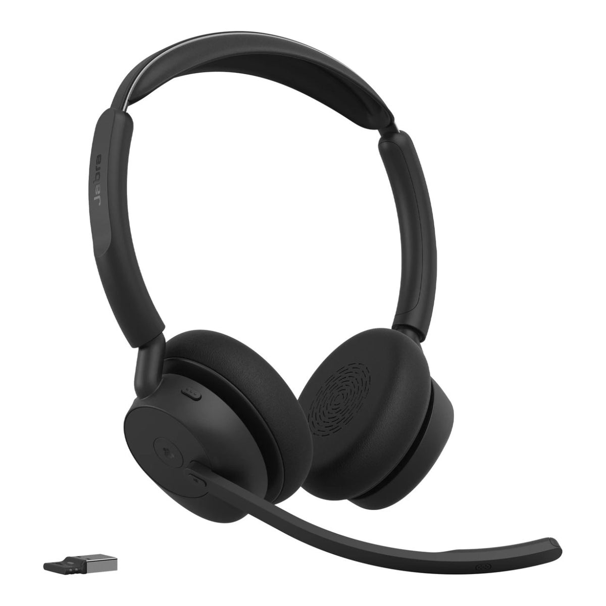 Jabra Evolve3 45 MS Stereo Wireless ANC Headset with Link 390 USB-A Adapter Black 34599-999-999