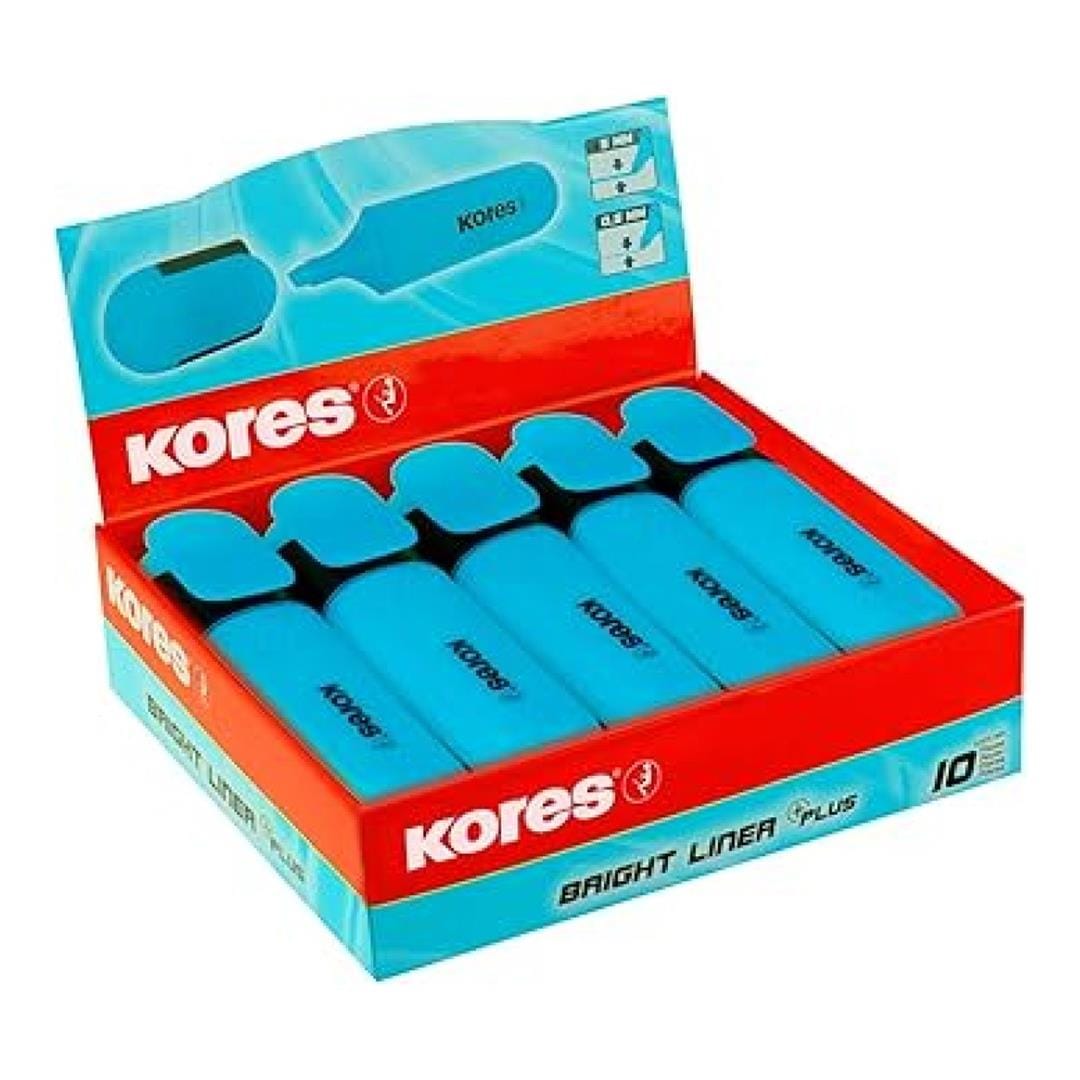 Kores Bright Liner Plus Chisel Tip 10-pack Blue 36103