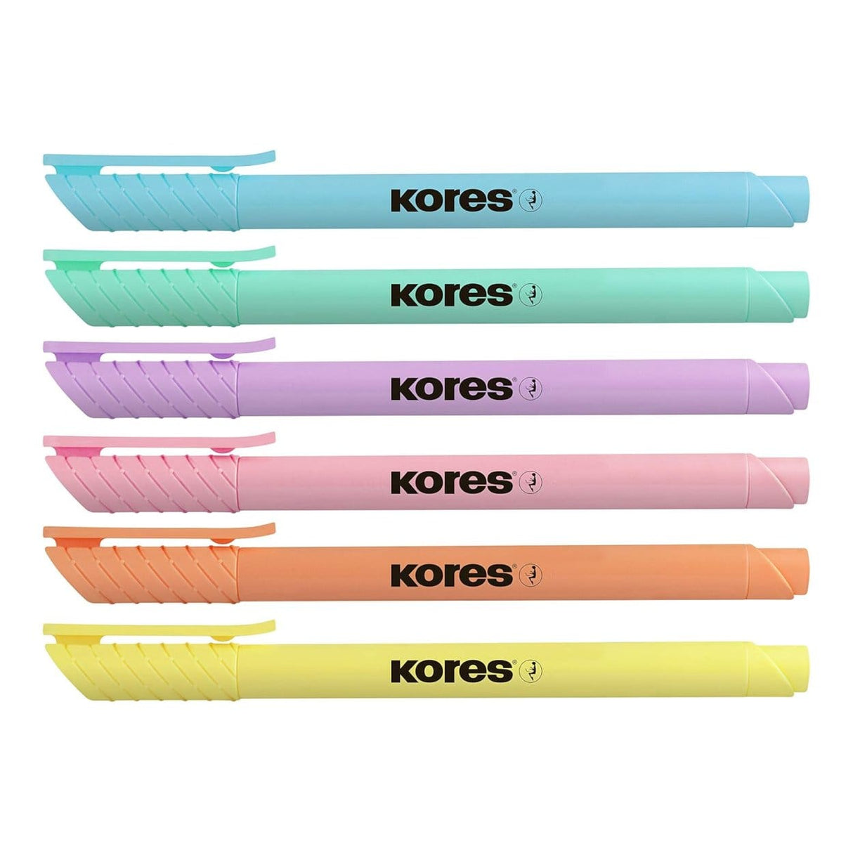 Kores Highliner Chisel Tip Pen 6-pack Pastel 36246