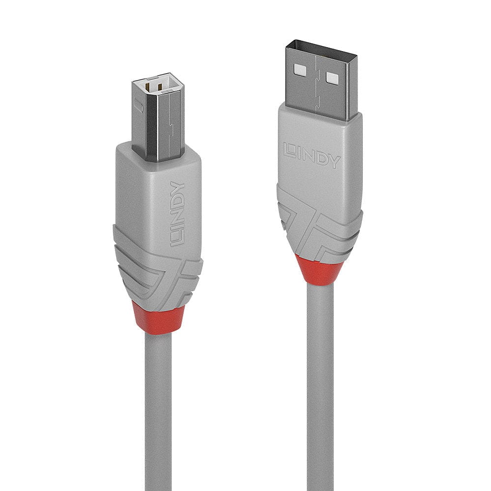 Lindy Anthra Line 5m USB 2.0 Type A to B Cable Grey 36681