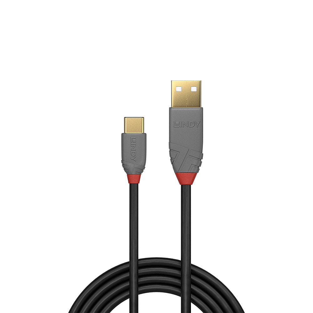 Lindy 0.5m USB 2.0 Type-A to USB-C Charging Cable Anthra Line 36885