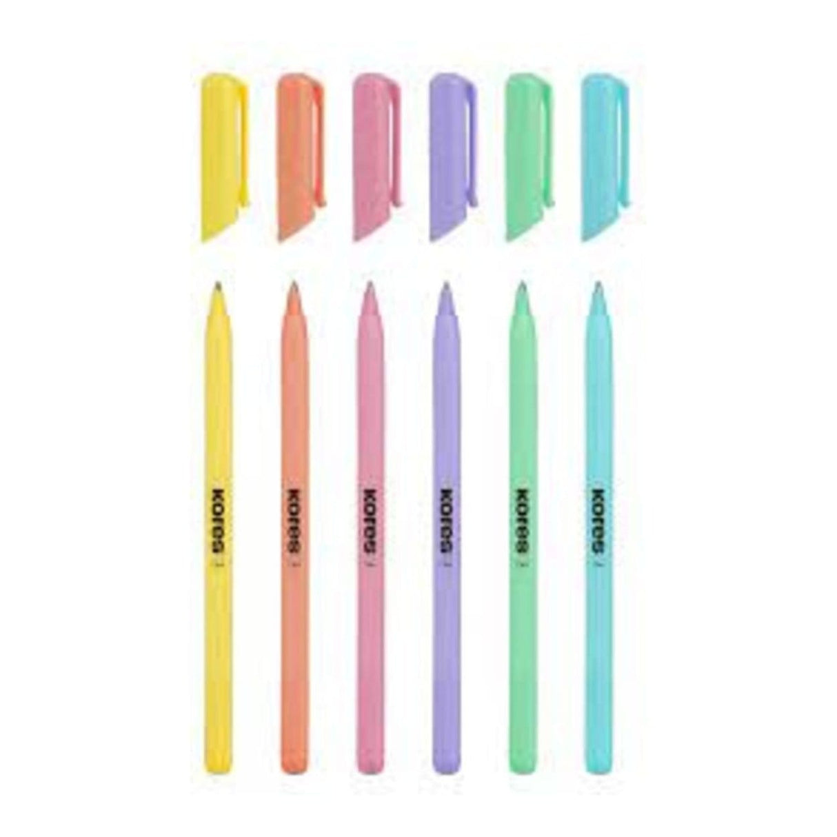 Kores K-ORM Opaque Pastel Barrel Ballpoint Pens 6-pack 37066