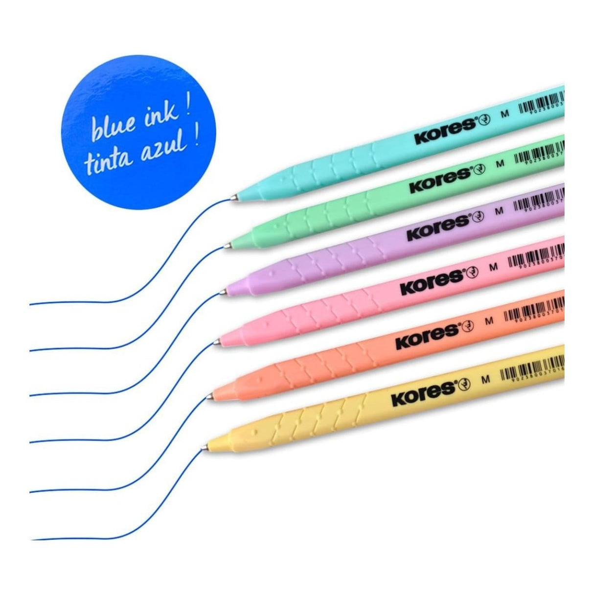 Kores K-ORM Opaque Pastel Barrel Ballpoint Pens 50-pack 37086