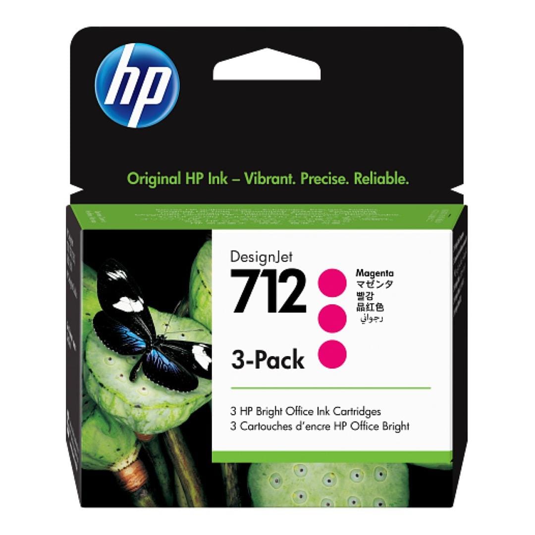 HP 712 DesignJet Magenta Ink Cartridge Original 3ED78A 3-pack