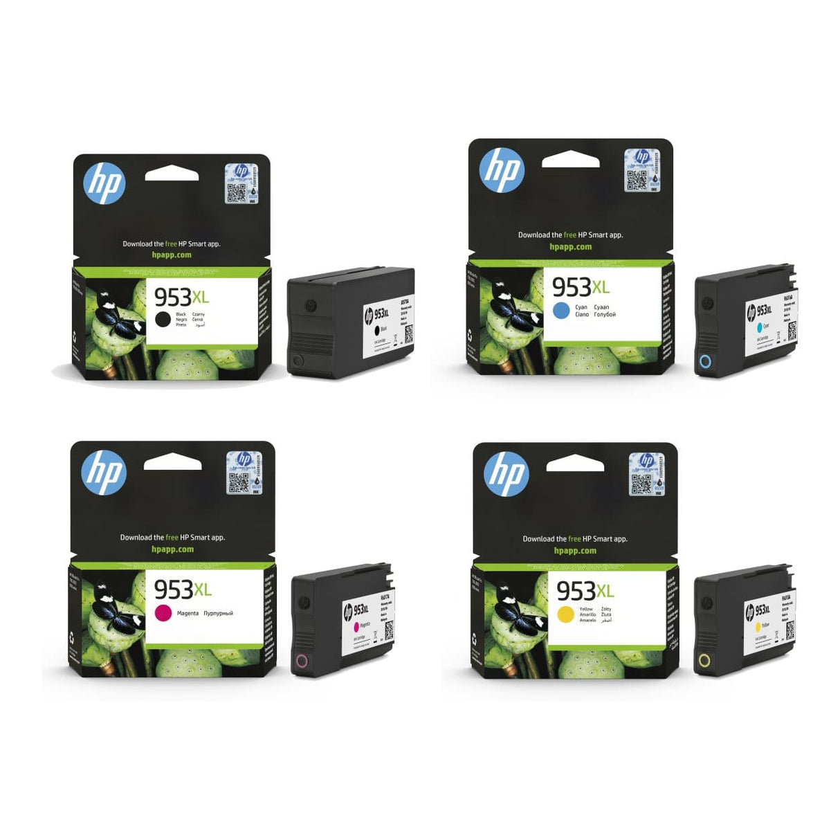 HP 953XL Black, Cyan, Magenta, Yellow Printer Ink Cartridges Original 3HZ52AE Multi-pack