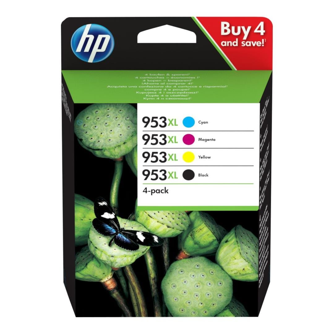 HP 953XL Black, Cyan, Magenta, Yellow Printer Ink Cartridges Original 3HZ52AE Multi-pack