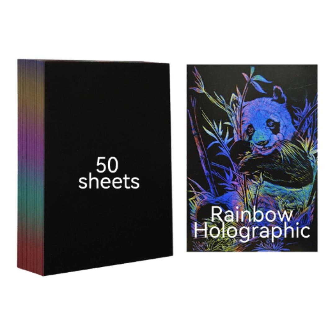Creality A4 Rainbow Holographic Laser Scratch Art Paper 50-Pack 4008060161