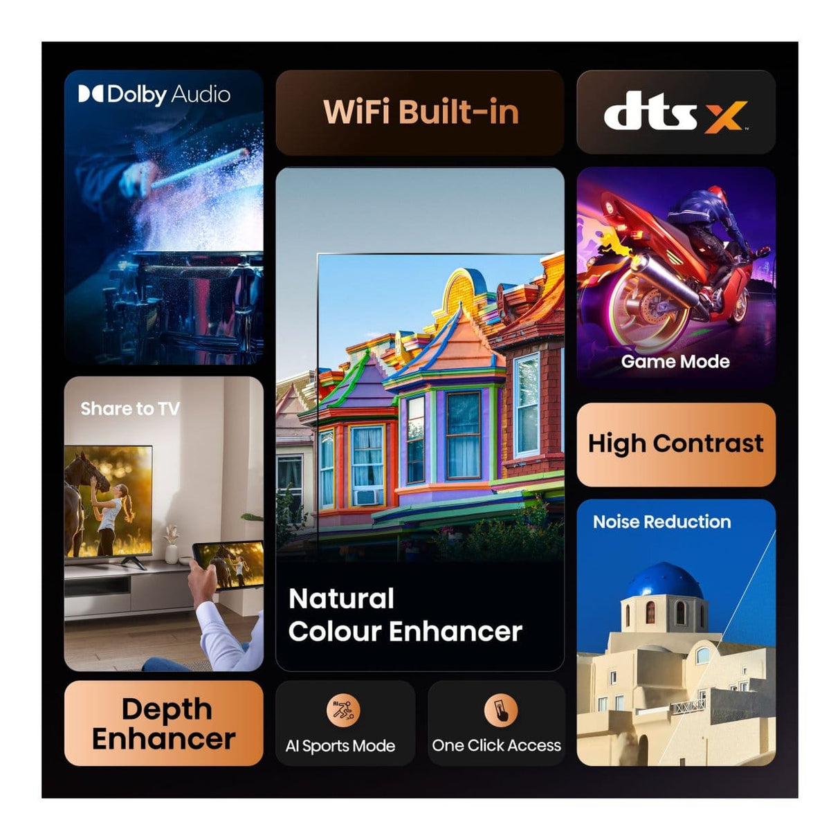 Hisense 40A4Q 40-inch HD Smart LED TV Black