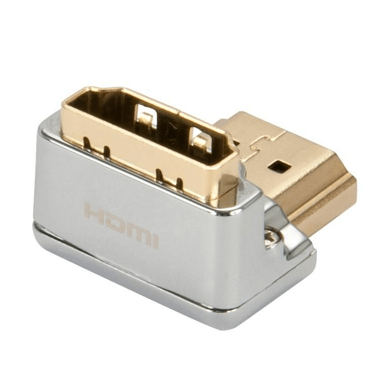 Lindy Cromo HDMI Male to Female 90-Degree Right Angle Adapter - Down 41505