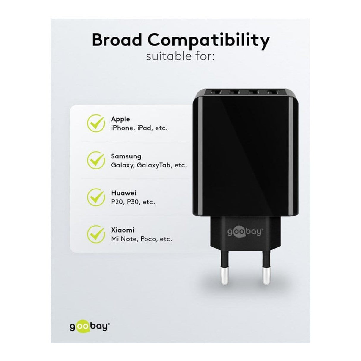 Goobay 30W 4-Port USB Charger Black 44953