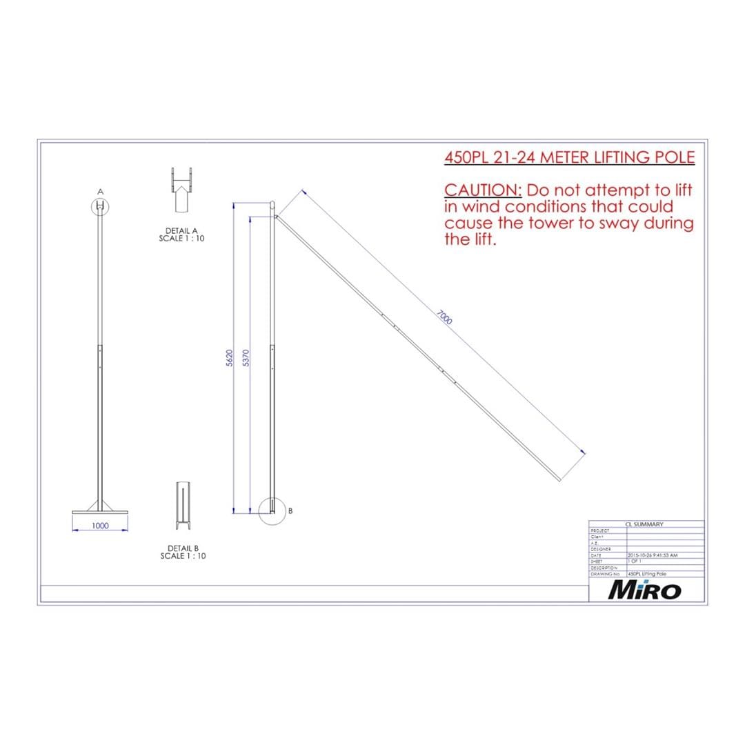 Lattice 450PL Mast Lifting Pole