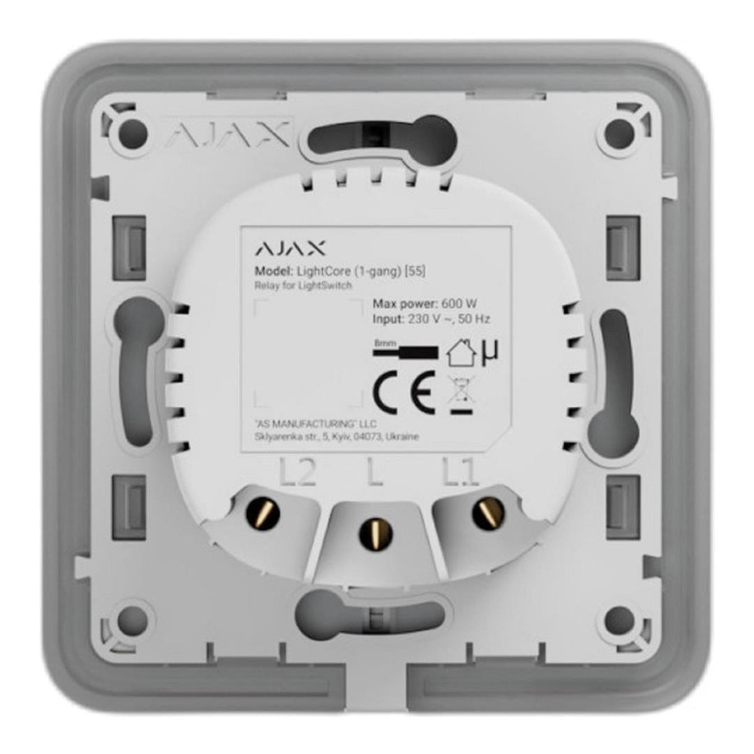 Ajax LightCore 1-gang 55 Smart Light Switch - Grey 45110.142.NC