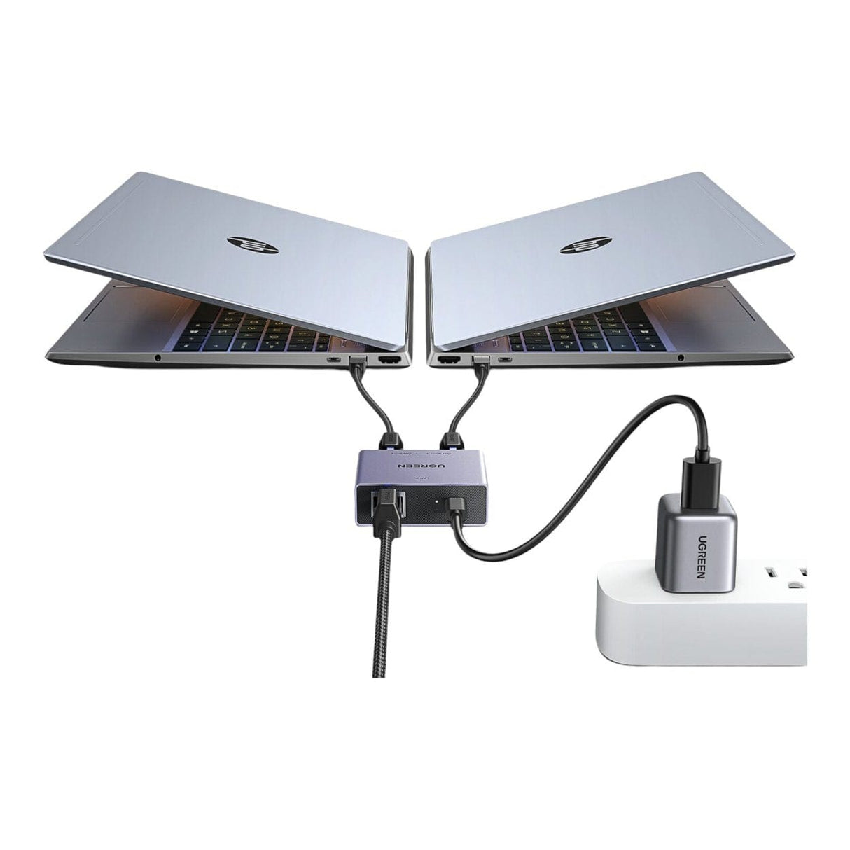 UGreen 1-to-2 Gigabit Ethernet Splitter 1000Mbp/s LAN Network Adapter 45311