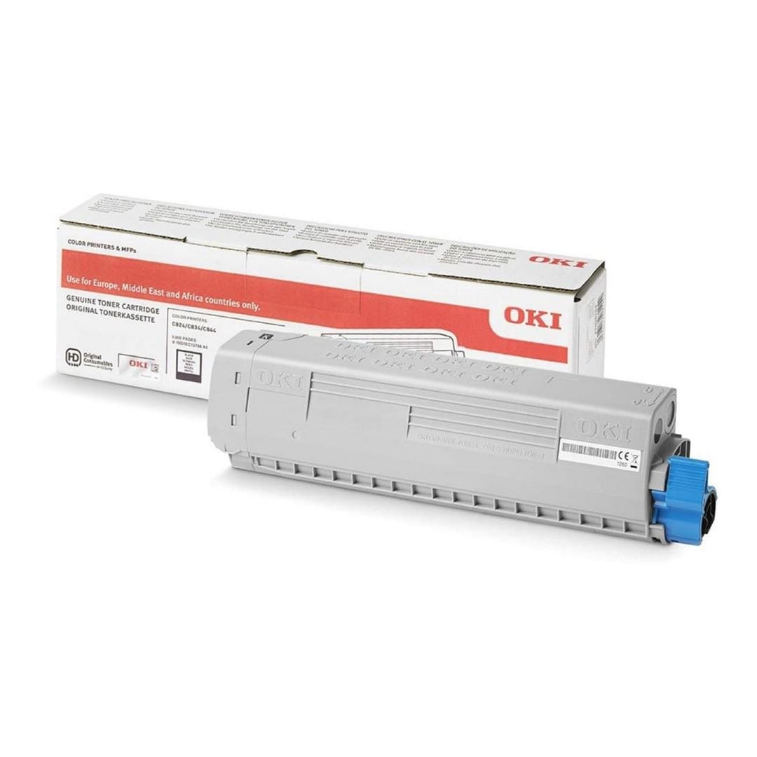 OKI C824 Black Toner Cartridge 5,000 Pages Original 47095704 Single-pack