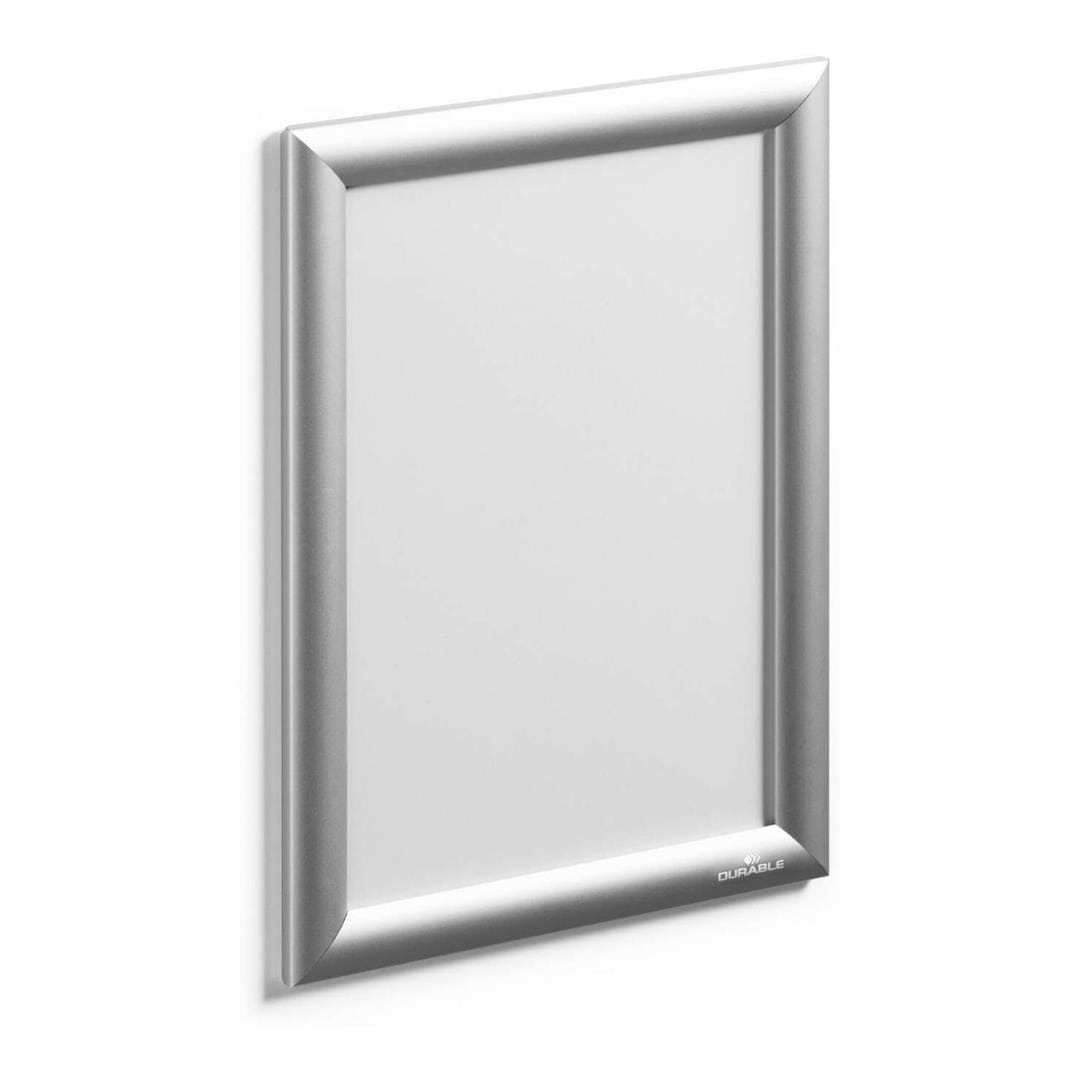 Durable A4 Aluminium Snap Frame Silver 479623