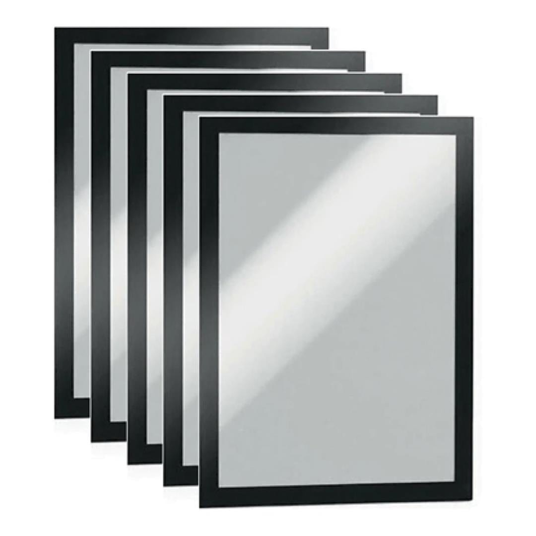 Durable DURAFRAME A4 Magnetic Document Signage Frame 5-pack Black 486901