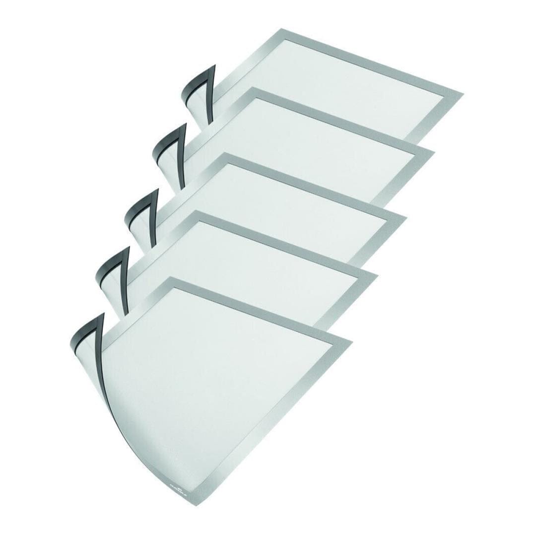 Durable DURAFRAME A4 Magnetic Document Signage Frame 5-pack Silver 486923