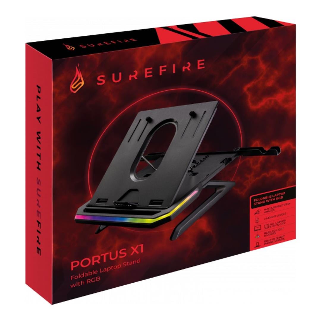 SureFire Protus X1 Gaming Notebook Stand with RGB Black 48842