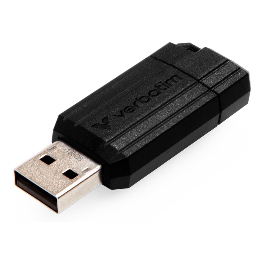 Verbatim PinStripe 128GB USB Flash Drive Black 49071