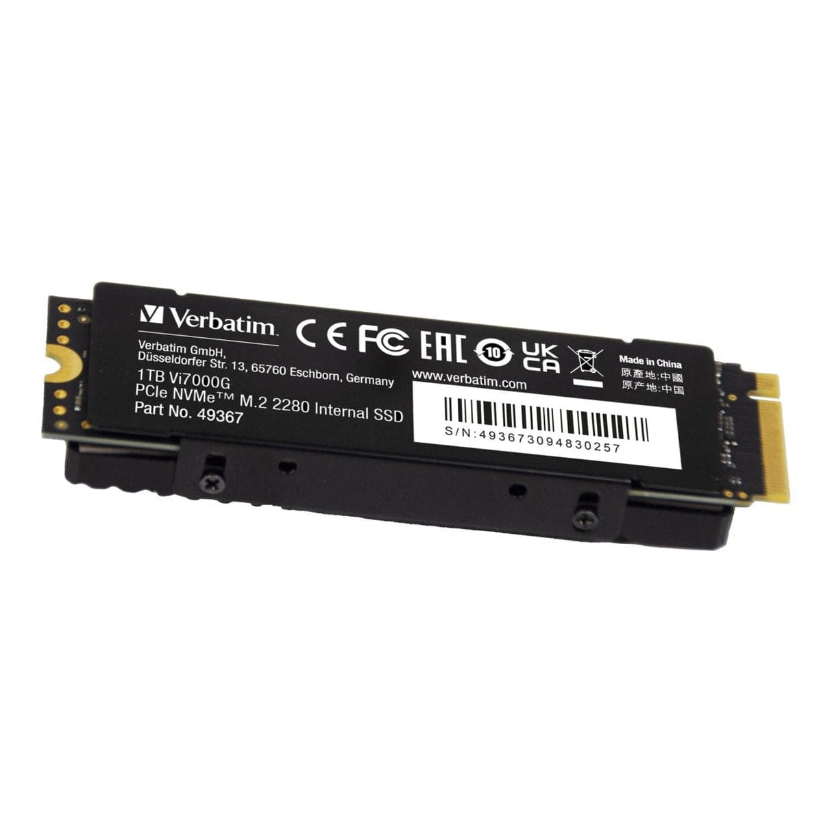 Verbatim Vi7000G 1TB M.2 2280 PCIe Gen 4x4 NVMe Internal SSD 49367