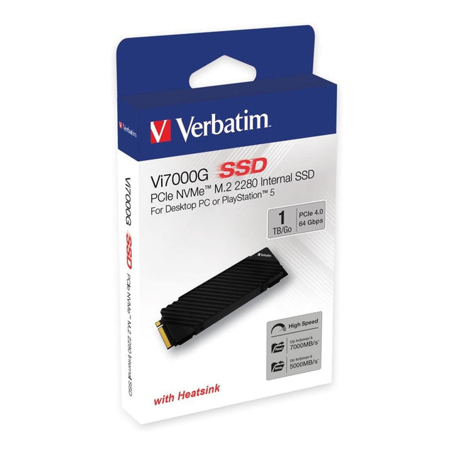 Verbatim Vi7000G 1TB M.2 2280 PCIe Gen 4x4 NVMe Internal SSD 49367