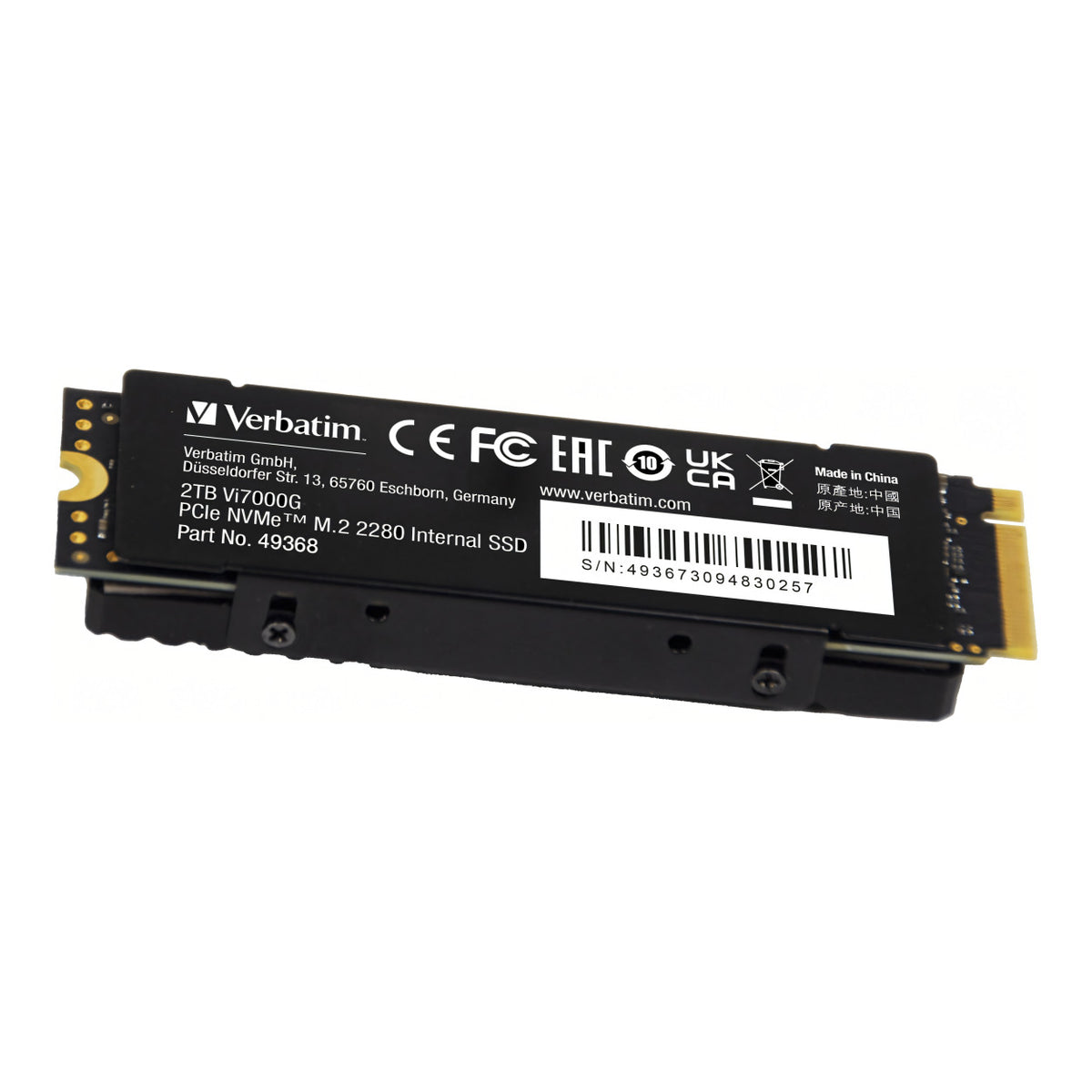 Verbatim Vi7000G 2TB PCIe NVMe M.2 Internal SSD 49368