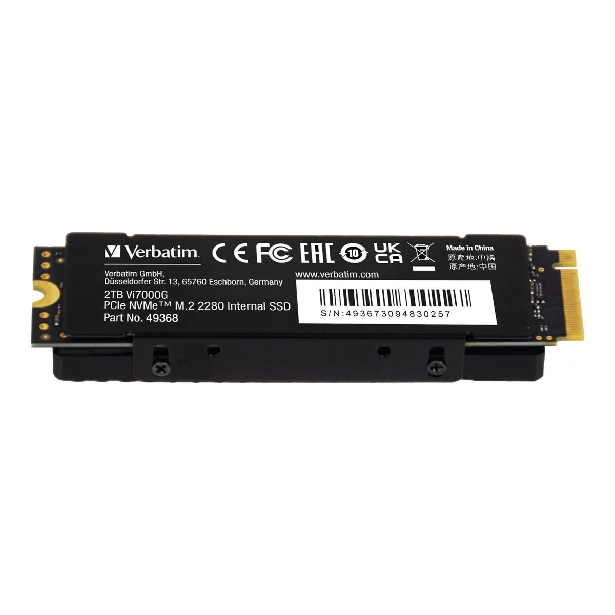 Verbatim Vi7000G 2TB PCIe NVMe M.2 Internal SSD 49368