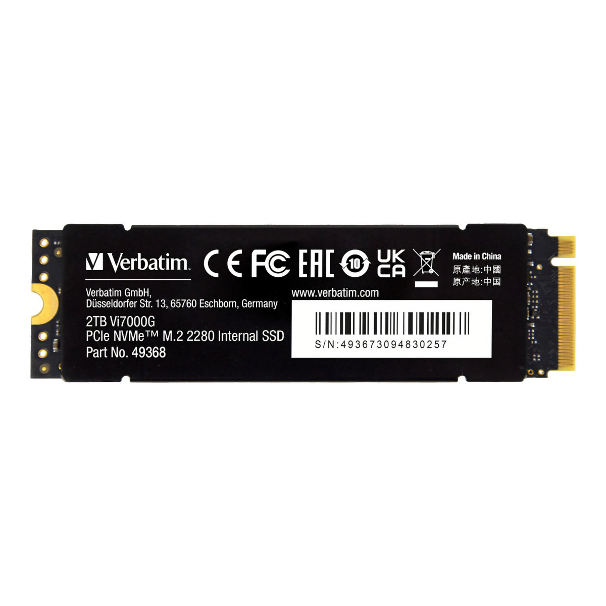 Verbatim Vi7000G 2TB PCIe NVMe M.2 Internal SSD 49368