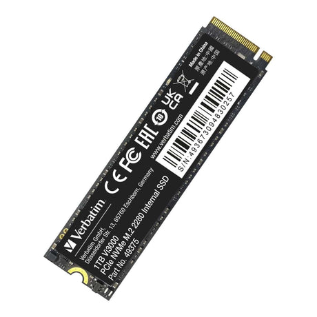 Verbatim Vi3000 1TB M.2 2280 PCIe Gen 3x4 NVMe Internal SSD 49375