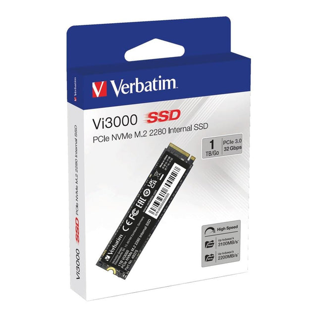 Verbatim Vi3000 1TB M.2 2280 PCIe Gen 3x4 NVMe Internal SSD 49375