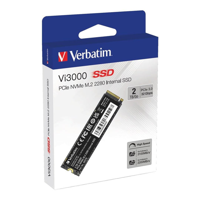 Verbatim Vi3000 2TB M.2 2280 PCIe Gen 3x4 NVMe Internal SSD 49376